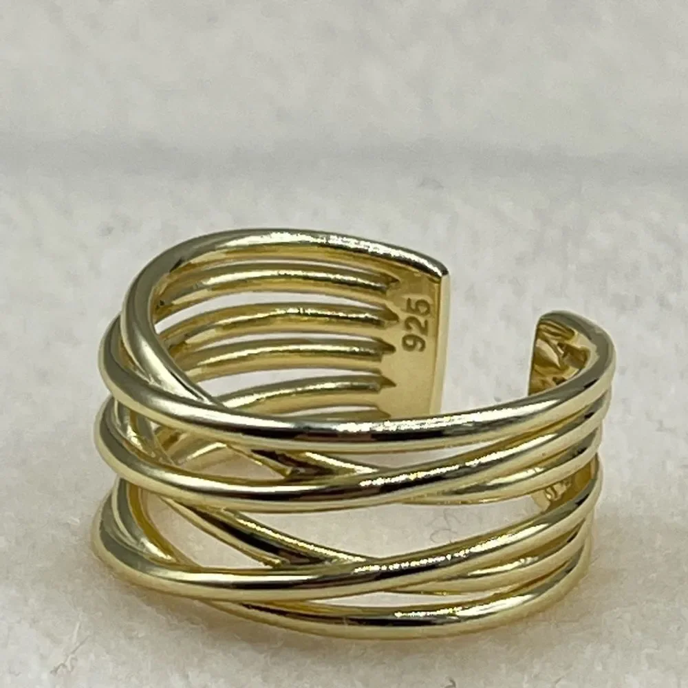 14K Vermeil sterling wrap around size 8 ring